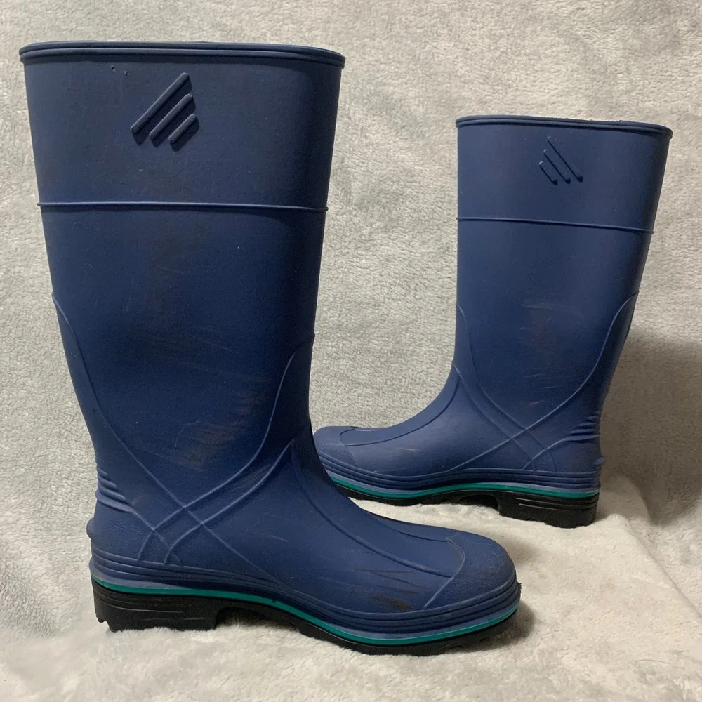 Northerner Rubber Rain Boots Blue‎ USA Made Waterproof Mens 4 Womens 6